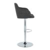 Boyne - Contemporary Adjustable Barstool With Swivel With Oval Footrest (Set of 2) - Chrome / Dark Gray - Image 3
