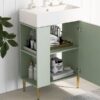Bathroom Vanity, Combo Cabinet, Bathroom Storage Cabinet, Single Ceramic Sink, Left Side Storage - Green - Image 18