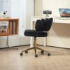 Modern Home Office Desk Chair With Adjustable Height And Swivel Wheels - Black - Image 8