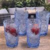 Paisley - Style Acrylic Hi Ball Glasses (Set of 4), 17Oz, Bpa Free, Shatterproof - Blue - Image 2