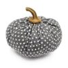 Pumpkin Ornament Decor For Holiday Harvest Festival Fall Festival & Thanksgiving (Set of 3) - White / Gray - Image 2