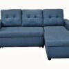 Convertible L Shaped Sectional Sleeper Sofa Bed, Saving Pull Out Couch - Blue - Image 5