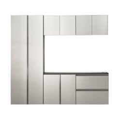 Nova - Series Garage Cabinet Set B With Soft Closing Mechanism And Water Resistant - Metallic Gray