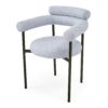 Modern Upholstered Armchair Dining Chairs With Metal Legs (Set of 2) - Gray - Image 7