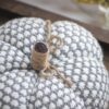 Knite Pumpkin Ornament Decor For Holiday Harvest Festival Fall Festival & Thanksgiving (Set of 2) - White / Gray - Image 4