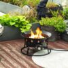 19" Propane Gas Fire Pit Table, 50000 Btu Round Steel Fire Pit For Outside Patio Deck Garden Backyard - Black - Image 2