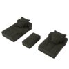Modern Oversized Modular Sectional Sofa With Ottoman, Seat, Chaise Lounge And Armrest, Sparkling Chenille Fabric Soft Cushion Sofa With 4 Pillows, 4 Pieces Diy Combination Tufted Sofa, No Assembly Required - Black - Image 22