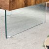 Style Square Coffee Table With Tempered Glass Legs Density Board Sticker - Natural Wood / Transparent - Image 12