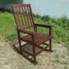 Acacia Indoor Rocking Chair, Outdoor Solid Patio Furniture New Style - Brown - Image 14