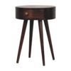 Nordic Circular Shaped Bedside Table - Walnut - Image 3