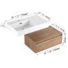 Modern Wall Mounted Bathroom Vanity With Resin Sink And Soft Close Drawer In Imitative - Imitative Oak - Image 3