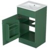 18" Bathroom Vanity With Sink, & Ceramic Cabinet With Adjustable Shelf - Green - Image 13