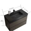 Alice - 36" Bathroom Vanity With Sink, Large Storage Wall Mounted Floating Bathroom Vanity For Modern Bathroom, One-Piece Black Sink Basin Without Drain And Faucet - Black / Gray - Image 5
