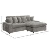 Tavia - Reversible Sectional Sofa With 6 Pillows - Gray - Image 9