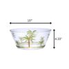 Palm Tree Acrylic Serving Bowls Unbreakable Large Plastic Bowls Clear Bpa Free 10" Diameter - Clear - Image 3