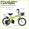 Fkznpj - 18" Sporty Kids Bike With Training Wheels And Stand Adjustable Saddle Suitable For Boys And Girls Aged 5 - 10 Years Tall Height 39 - 49" Available In A Variety Of Colors - Green - Image 14