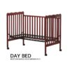 Crib 3 In 1 Convertible, Made Of Sustainable Pinewood, Non Toxic Finish, Comes With Locking Wheels, Wooden Nursery Furniture - Cherry - Image 10