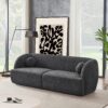 Anna - French Boucle Sofa - Dark Gray - Image 3