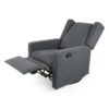Landau - Contemporary Fabric Upholstered Swivel Recliner - Charcoal - Image 9