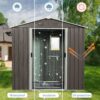 8Ft x 4Ft Outdoor Metal Storage Shed With Window - Gray - Image 4