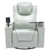 270° Swivel Power Recliner Individual Seat Home Theater Recliner With Surround Sound, Cup Holder, Removable Tray Table, Hidden Arm Storage For Living Room - Gray - Image 9