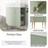 Bathroom Vanity, Combo Cabinet, Bathroom Storage Cabinet, Single Ceramic Sink, Right Side Storage - Green - Image 4