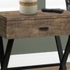 Accent Side Table, Storage Drawer, Contemporary & Modern - Brown - Image 2