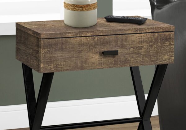 Accent Side Table, Storage Drawer, Contemporary & Modern - Brown