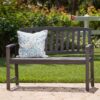 Farmhouse Style Loja Bench Outdoor Seating - Dark Gray - Image 2