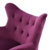 Alyssa - Velvet Arm Chair With Wingback Design - Fuchsia - Image 11