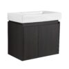 Modern 24" Bathroom Vanity With Ceramic Basin, Wall Mounted Sink Combo Cabinet - Black - Image 2