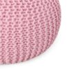 Belle - Modern Knitted Cotton Round Pouf - Pink - Image 6