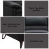 Eilene - Top Grain Leather Sofa - Black - Image 5
