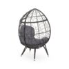 Cosmos - Round Hammered Iron Teardrop Chair - Gray - Image 7