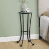Accent Side Table, Plant Stand, Round, Contemporary & Modern - Black - Image 5