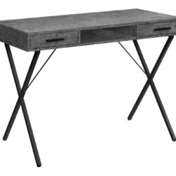 Computer Desk, Home Office, Laptop, Left Right Set-Up, Storage Drawers, Work, Contemporary, Modern - Gray