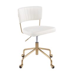 Tania - Contemporary Task Chair - Gold / Cream