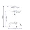 Adjustable Height Transparent Tempered Glass Table Desk Table With Lockable Wheels - Transparent / White - Image 6
