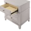 3 Drawer Nightstand With USB - Gray - Image 4