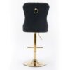 Thick Golden Swivel Velvet Barstools Adjusatble Seat Height From 27-35", Modern Upholstered Bar Stools With Backs Comfortable Tufted For Home Pub And Kitchen Island (Set of 2) - Black - Image 8