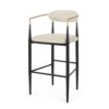 Counter Height Upholstered Bar Stools With Backs And Iron Legs For Kitchen Island (Set of 2) - Beige - Image 7