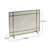 Modern Single Panel Iron Fireplace Screen Handcrafted Minimalistic Design - Gold - Image 3