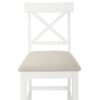 Solid Wood Farmhouse Counter Height Dining Table Set With 3 Tier Storage Shelves, Upholstered Dining Chairs For 4, 5 Piece - White - Image 19