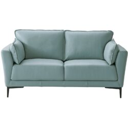 Mesut - Top Grain Leather Loveseat - Sage Green