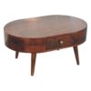 Rounded Coffee Table - Walnut - Image 3