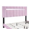 Velvet Upholstered Bed Frame With Adjustable Features, Teenage Girl's Favorite Collection - Pink - Image 8