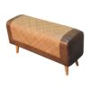 Buffalo - Large Seagrass Hide Nordic Bench - Oak - Image 9