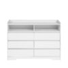 6 Drawer Dresser For Bedroom With LED Lights, Sturdy Frame - White - Image 13