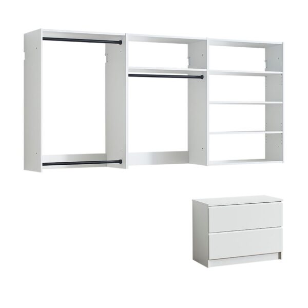 Devi - Wall Mounted Wood Closet System With Modular Versatility And Warm - White