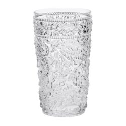 Paisley - Acrylic Glasses (Set of 4) Hi Ball, Bpa Free,Plastic Drinkware, 17Oz - Clear